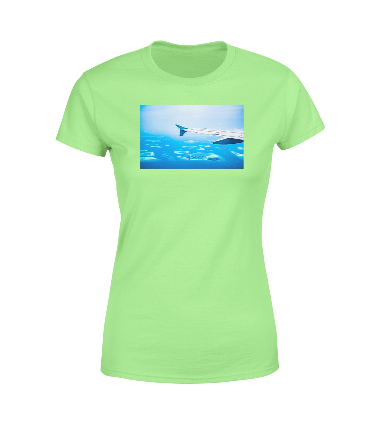 Outstanding View Through Airplane Wing Designed Women T-Shirts