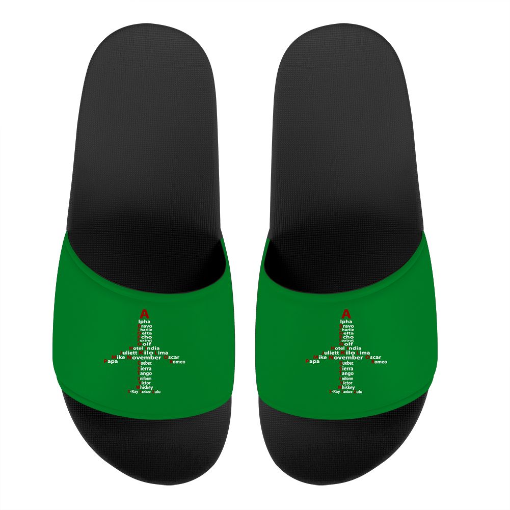 Airplane Shape Aviation Alphabet Designed Sport Slippers