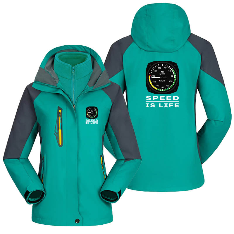 Speed Is Life Designed Thick "WOMEN" Skiing Jackets