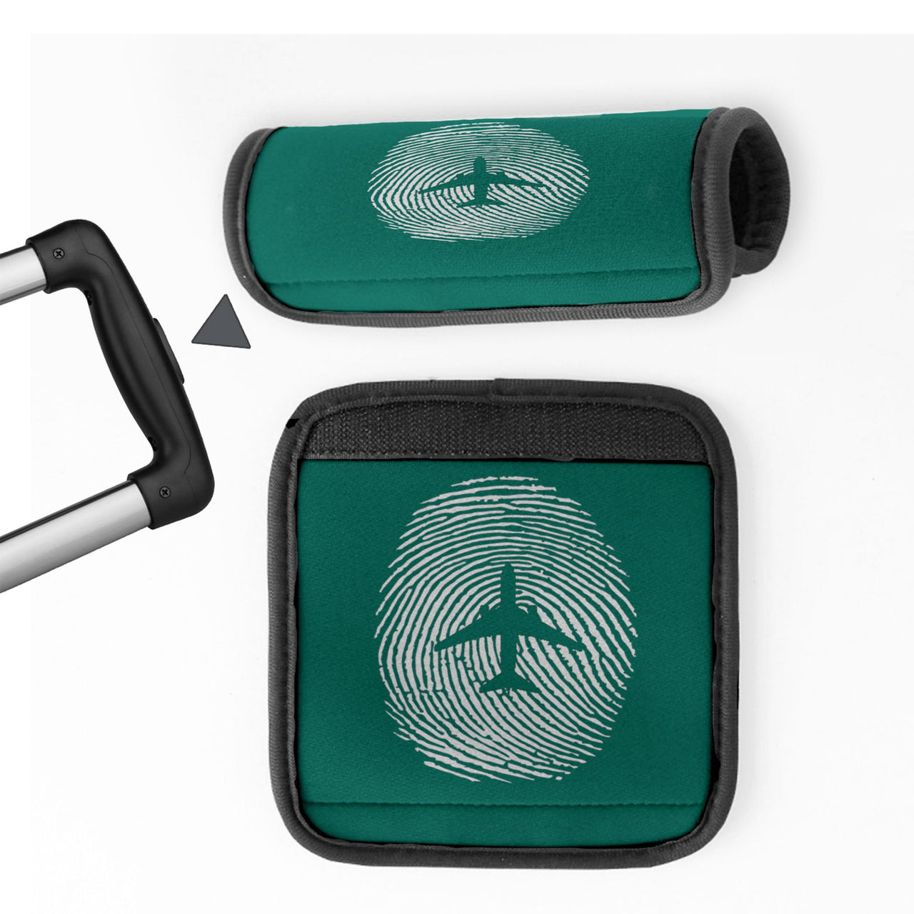 Aviation Finger Print Designed Neoprene Luggage Handle Covers