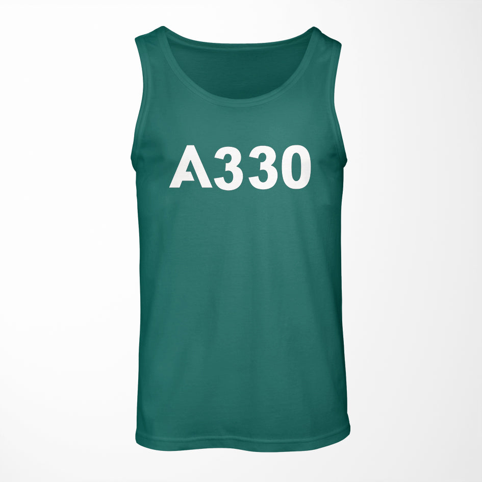 A330 Flat Text Designed Tank Tops