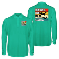 Thumbnail for Husband & Dad & Pilot & Legend Designed Long Sleeve Polo T-Shirts (Double-Side)