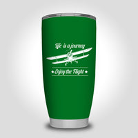 Thumbnail for Life is a journey Enjoy the Flight Designed Tumbler Travel Mugs