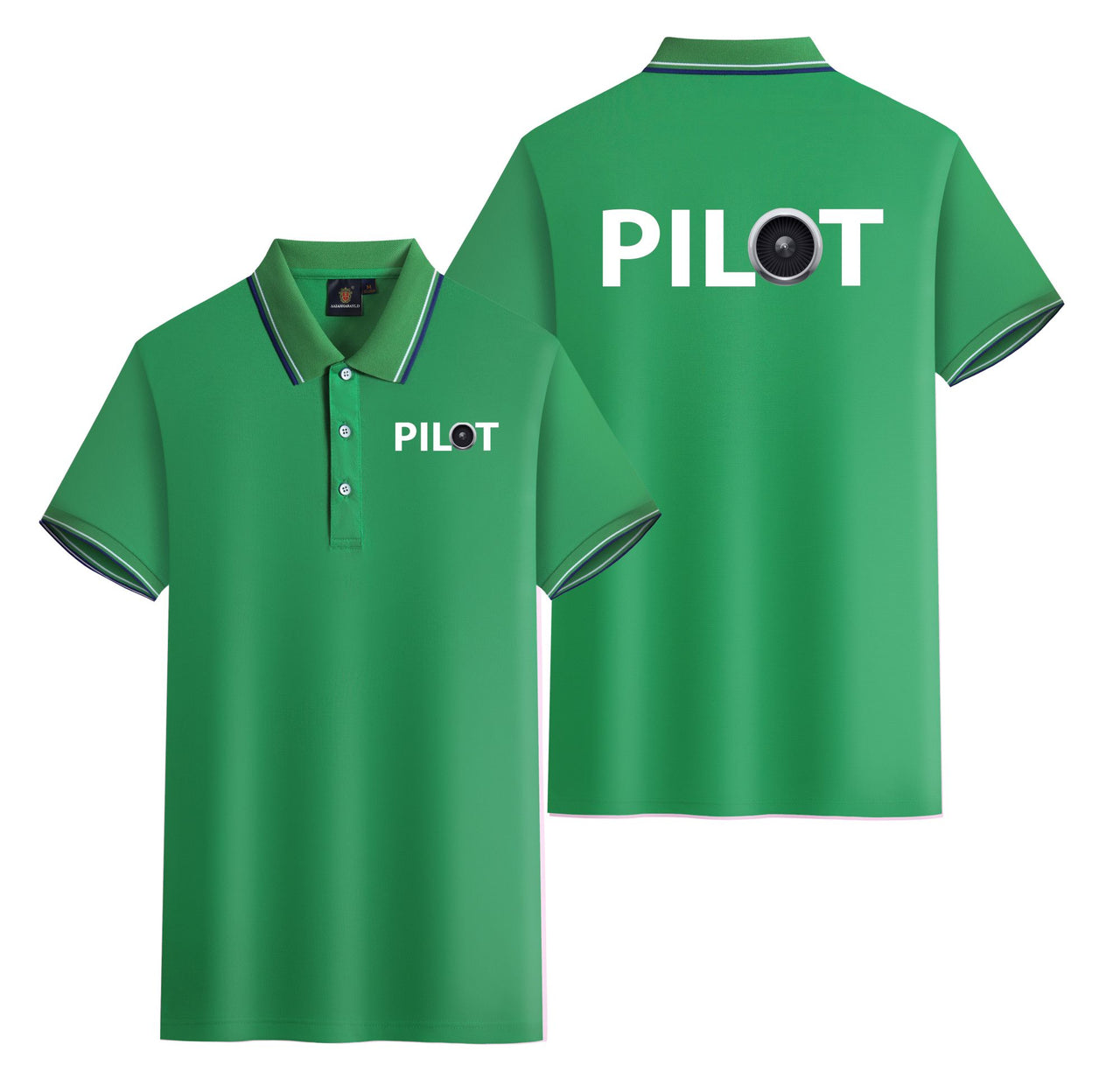Pilot & Jet Engine Designed Stylish Polo T-Shirts (Double-Side)