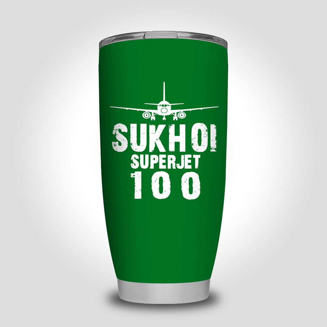 Sukhoi Superjet 100 & Plane Designed Tumbler Travel Mugs