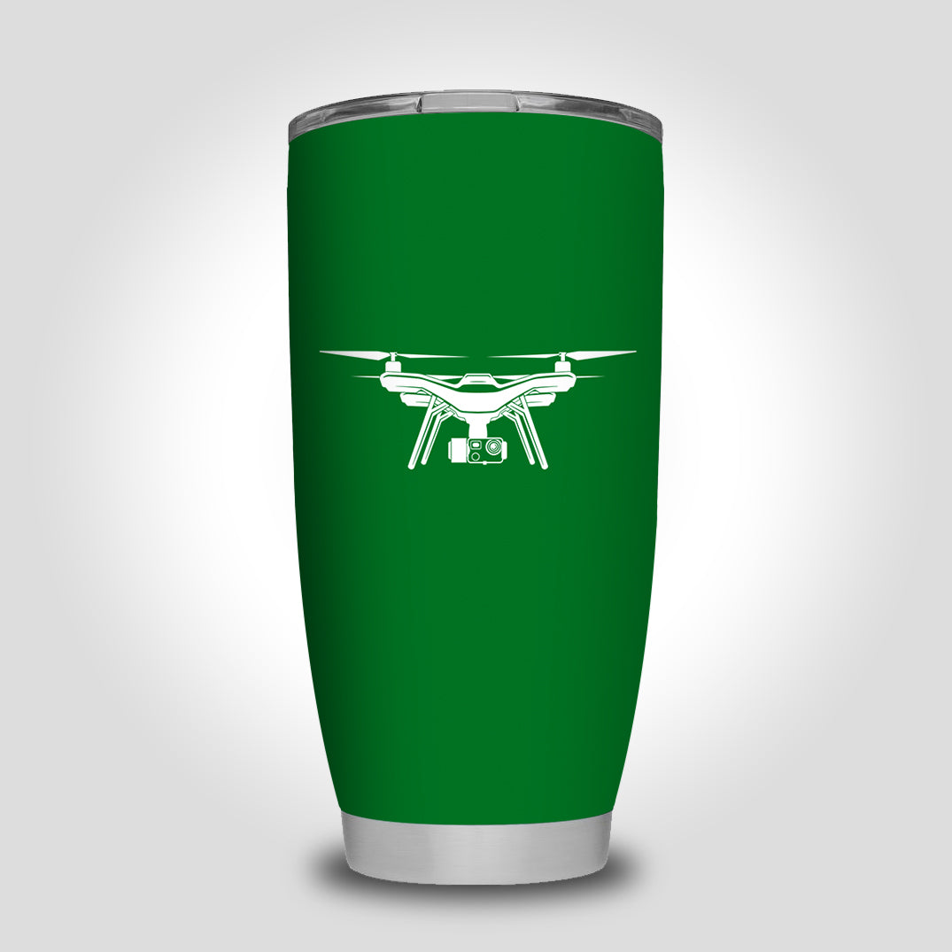 Drone Silhouette Designed Tumbler Travel Mugs