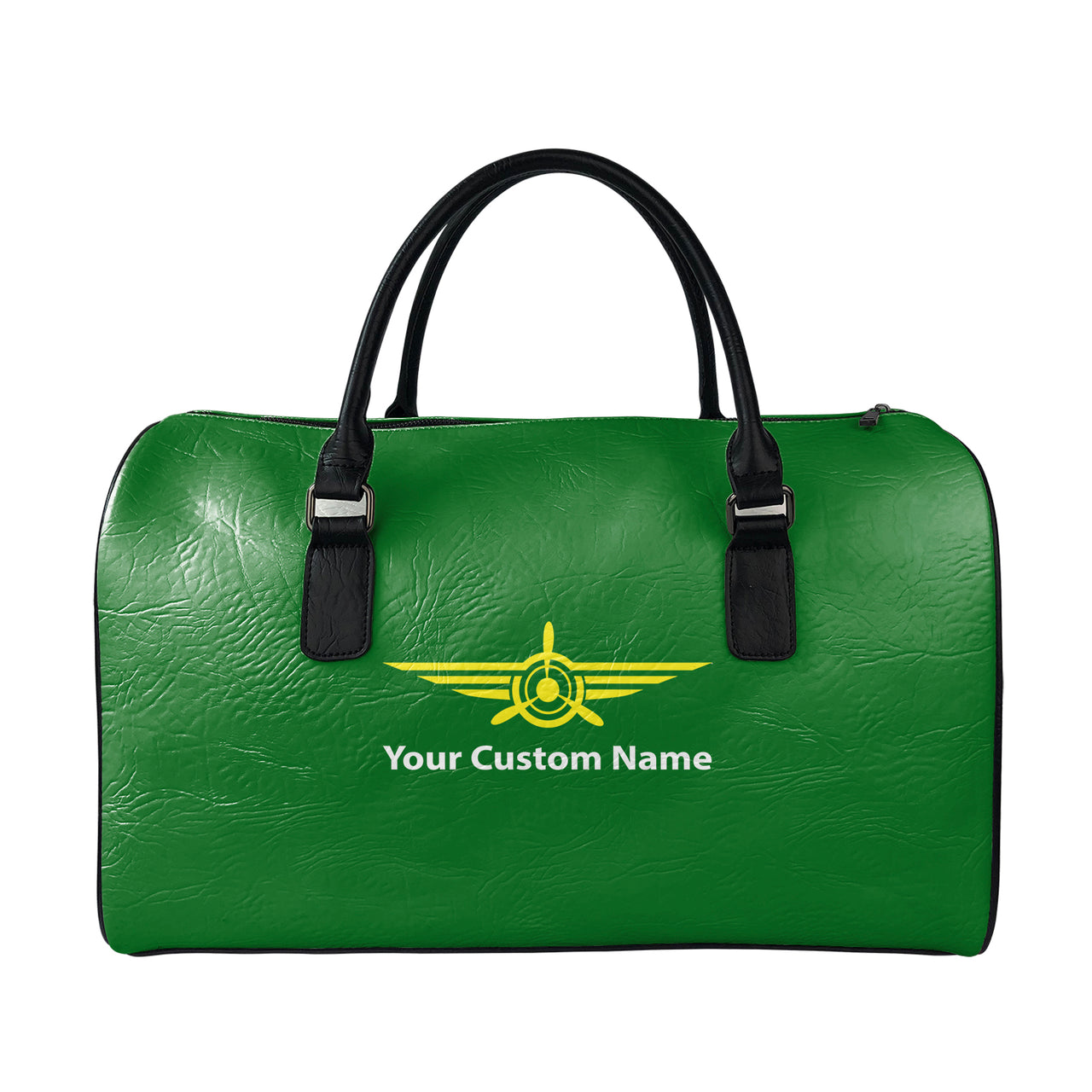 Custom Name (Badge 3) Designed Leather Travel Bag