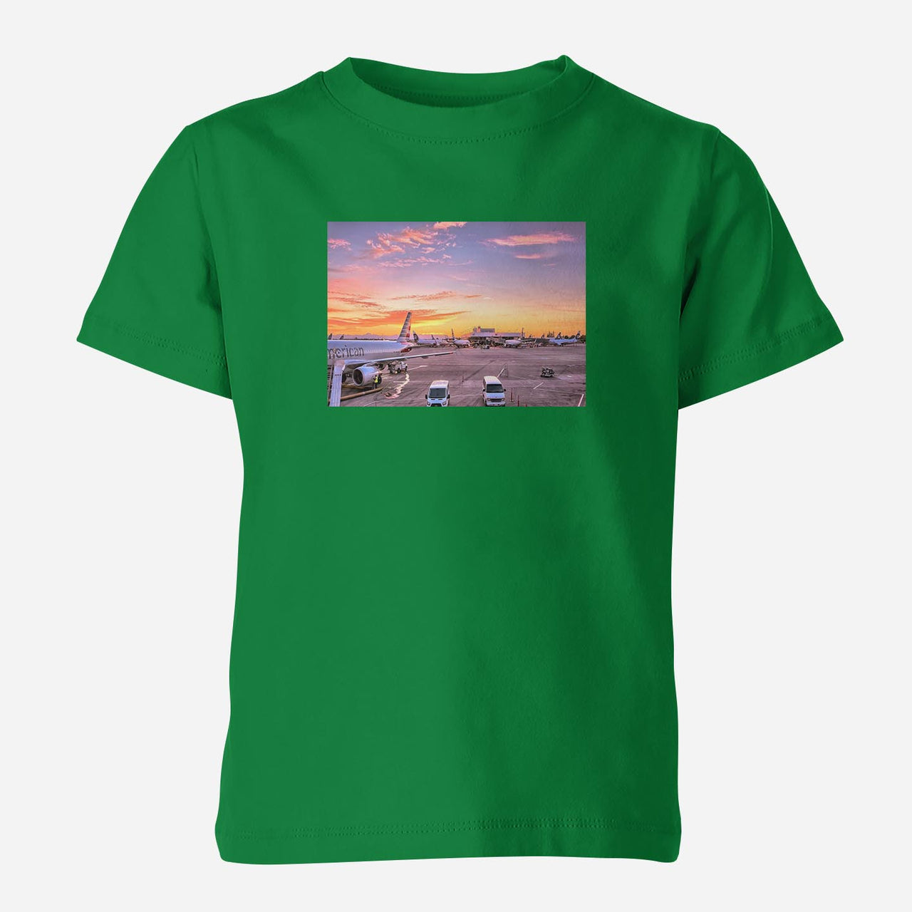 Airport Photo During Sunset Designed Children T-Shirts