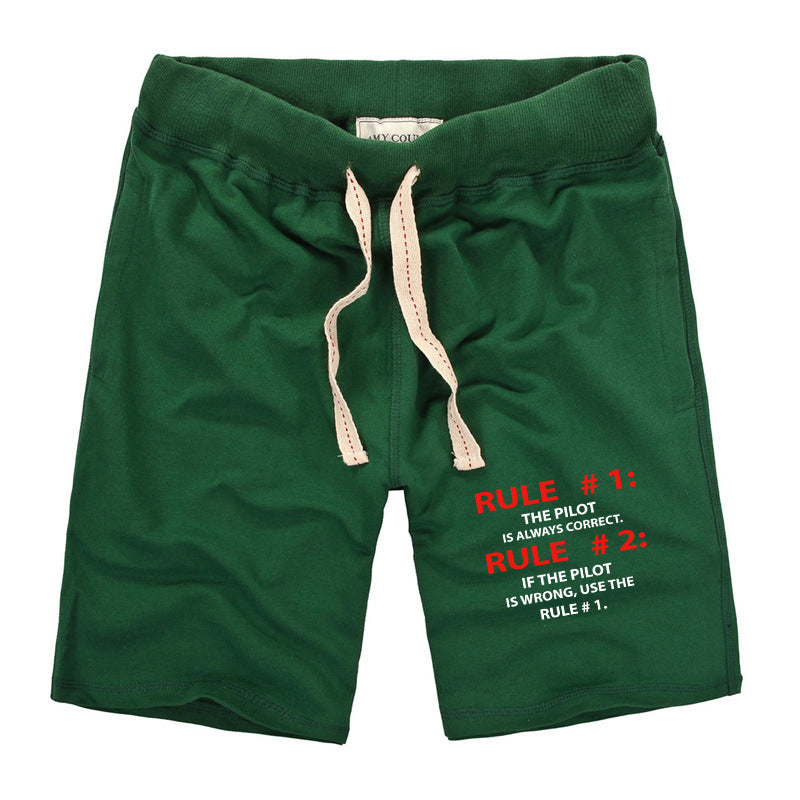 Rule 1 - Pilot is Always Correct Designed Cotton Shorts
