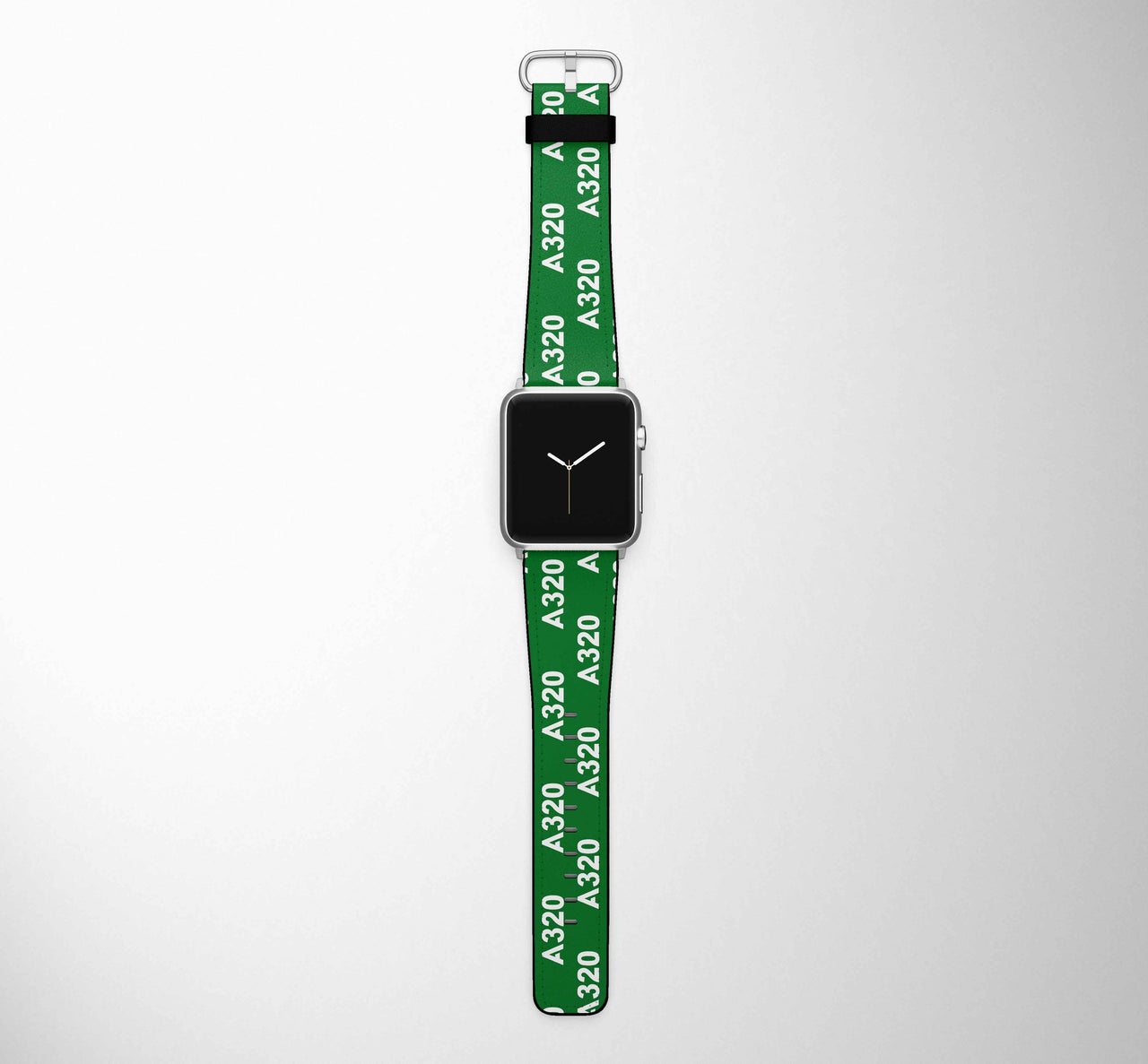 A320 Flat Text Designed Leather Apple Watch Straps