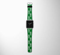 Thumbnail for A320 Flat Text Designed Leather Apple Watch Straps