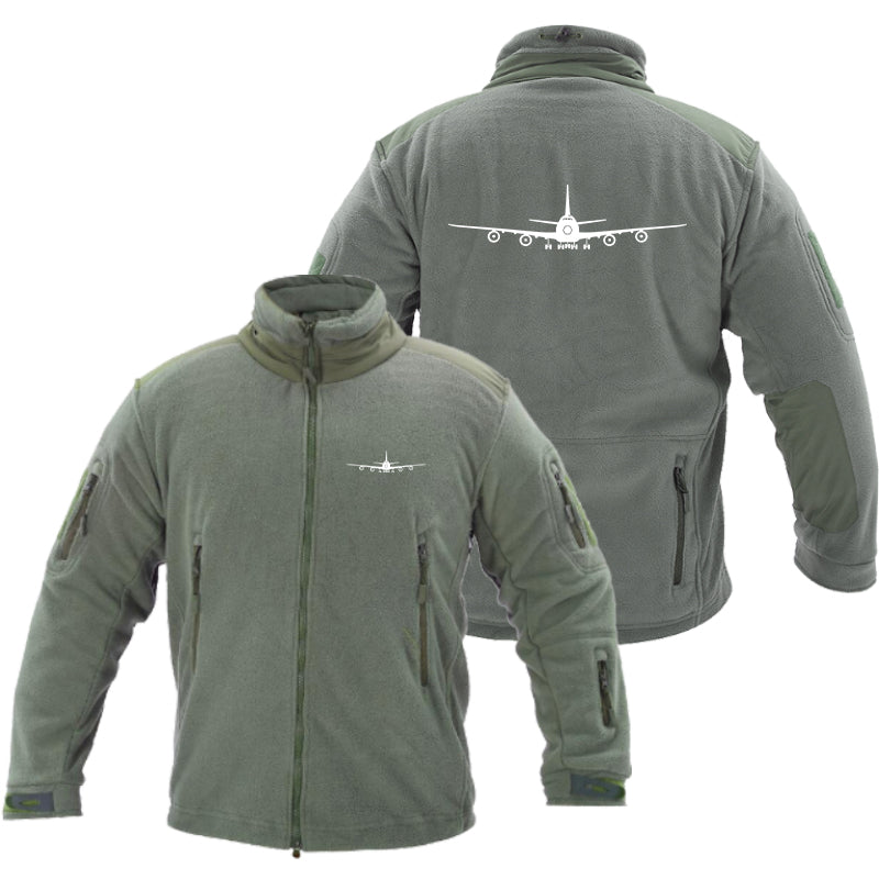 Boeing 747 Silhouette Designed Fleece Military Jackets (Customizable)