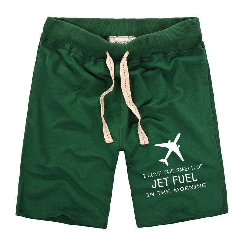 I Love The Smell Of Jet Fuel In The Morning Designed Cotton Shorts