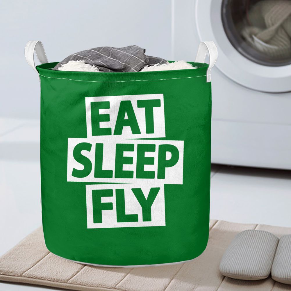 Eat Sleep Fly Designed Laundry Baskets