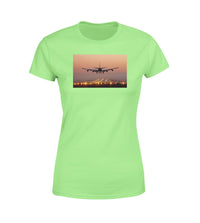 Thumbnail for Landing Boeing 747 During Sunset Designed Women T-Shirts