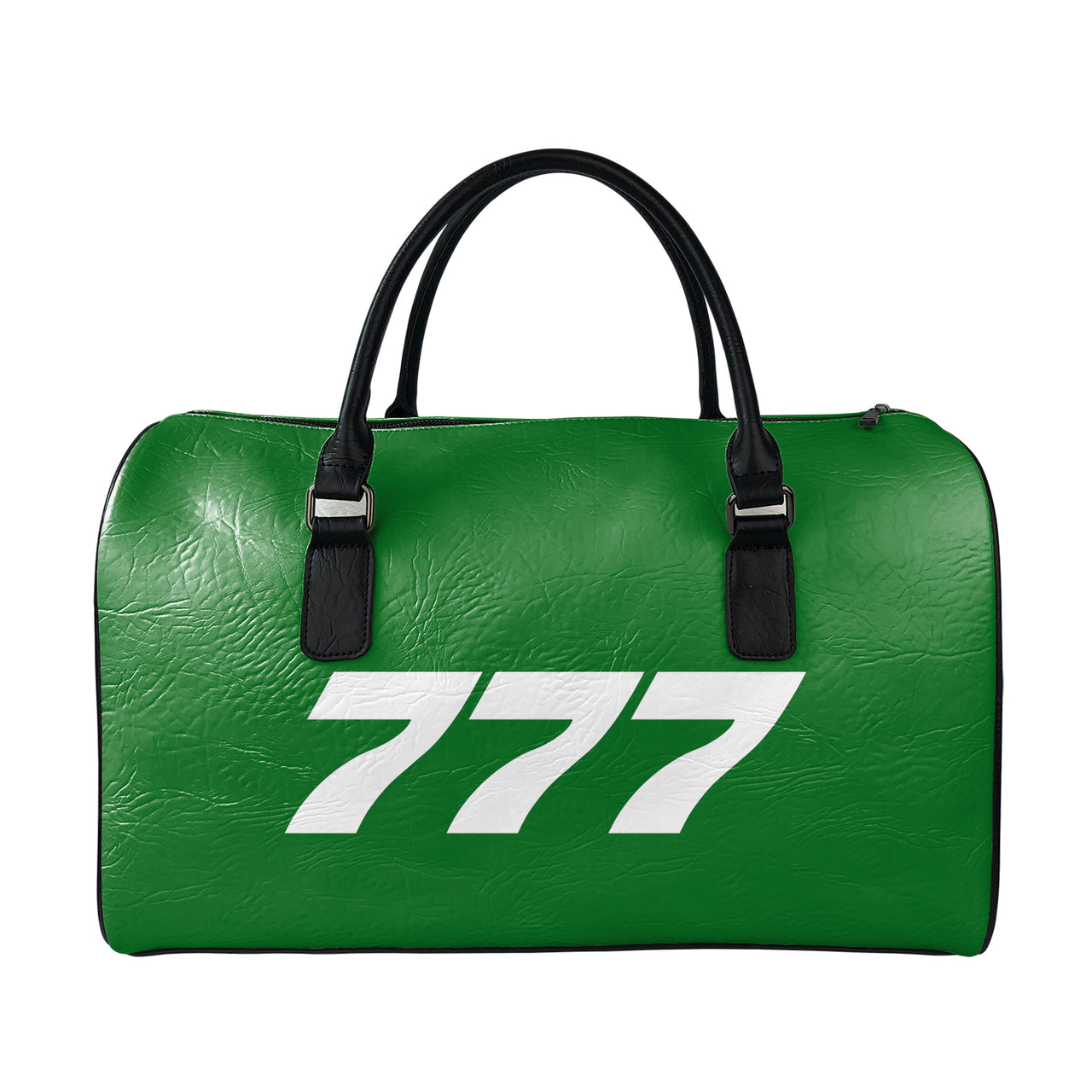 777 Flat Text Designed Leather Travel Bag