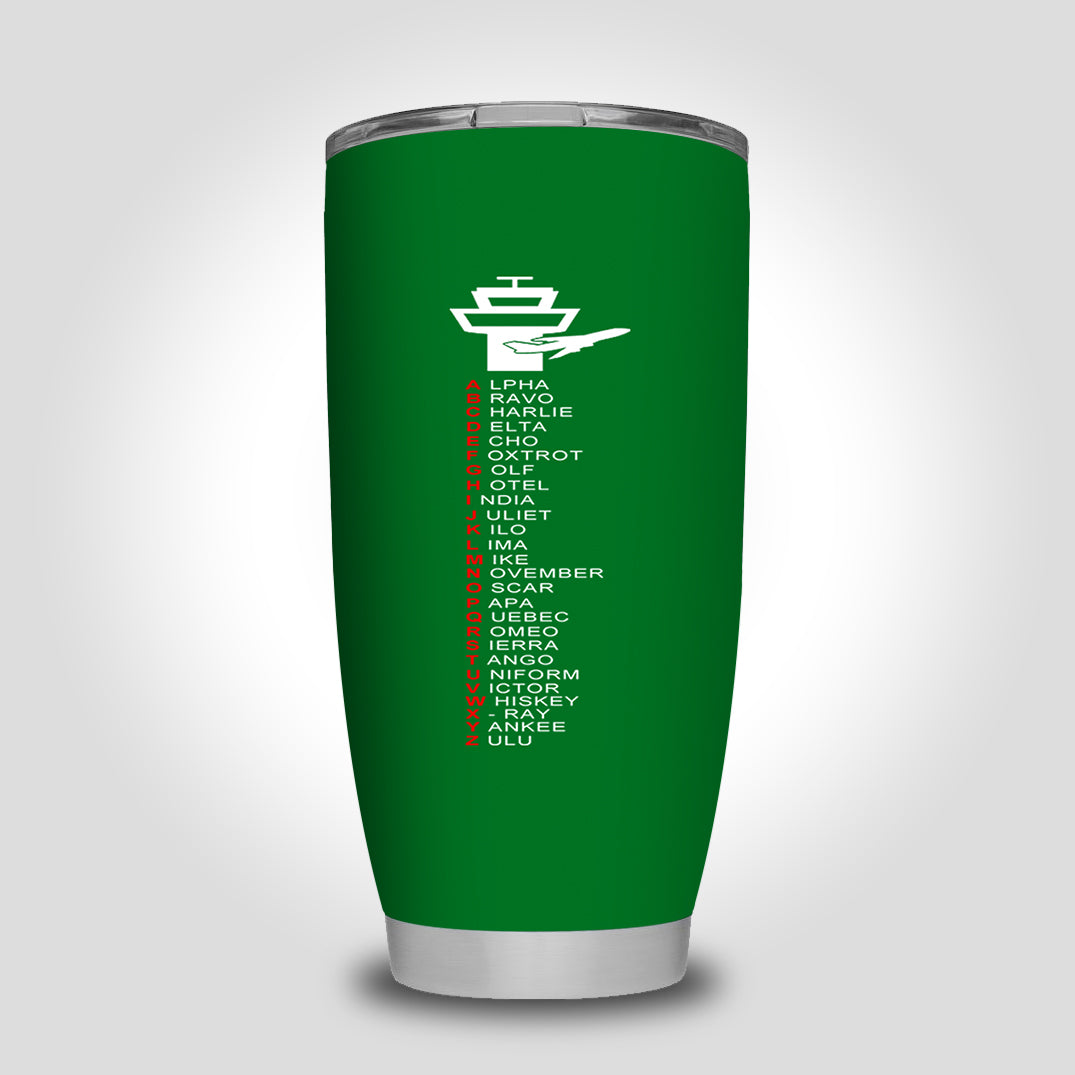 Aviation Alphabet Designed Tumbler Travel Mugs