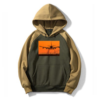 Thumbnail for Close up to Boeing 747 Landing at Sunset Designed Colourful Hoodies