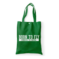 Thumbnail for Born To Fly Forced To Work Designed Tote Bags