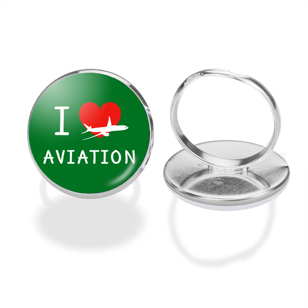 I Love Aviation Designed Rings