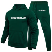 Thumbnail for Gulfstream & Text Designed Hoodies & Sweatpants Set