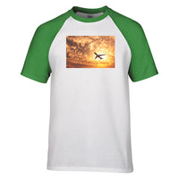 Thumbnail for Plane Passing By Designed Raglan T-Shirts