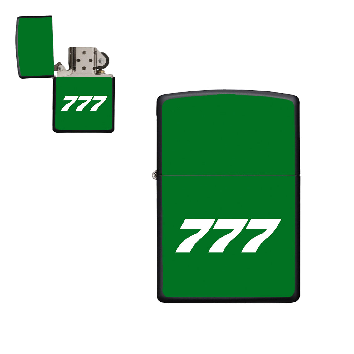 777 Flat Text Designed Metal Lighters