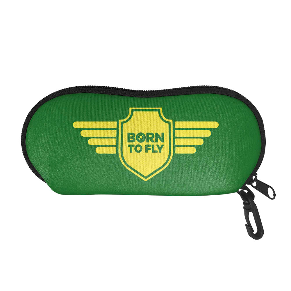 Born To Fly & Badge Designed Glasses Bag