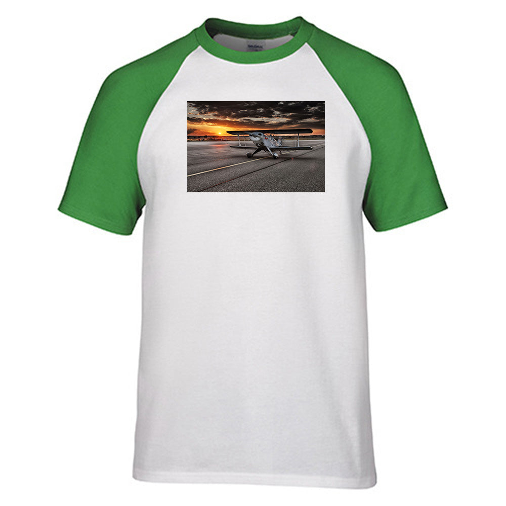 Beautiful Show Airplane Designed Raglan T-Shirts