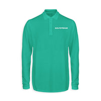 Thumbnail for Gulfstream & Text Designed Long Sleeve Polo T-Shirts