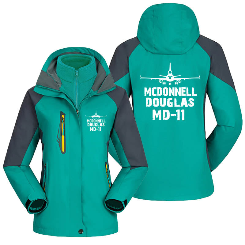 McDonnell Douglas MD-11 & Plane Designed Thick "WOMEN" Skiing Jackets