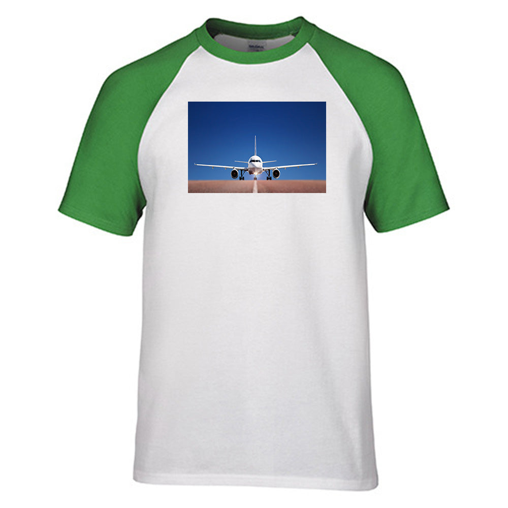 Face to Face with Airbus A320 Designed Raglan T-Shirts