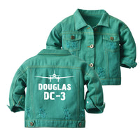 Thumbnail for Douglas DC-3 & Plane Designed Children Denim Jackets