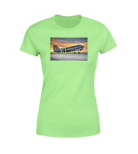Thumbnail for Old Airplane Parked During Sunset Designed Women T-Shirts