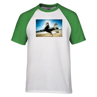 Thumbnail for Turning Right Fighter Jet 16 Designed Raglan T-Shirts