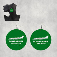 Thumbnail for The Bombardier Learjet 75 Designed Wooden Drop Earrings