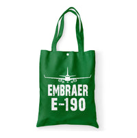 Thumbnail for Embraer E-190 & Plane Designed Tote Bags