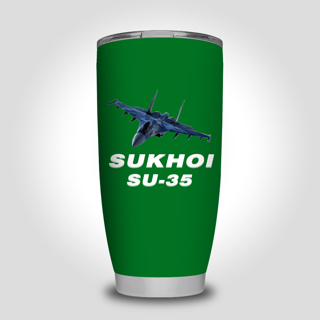 The Sukhoi SU-35 Designed Tumbler Travel Mugs