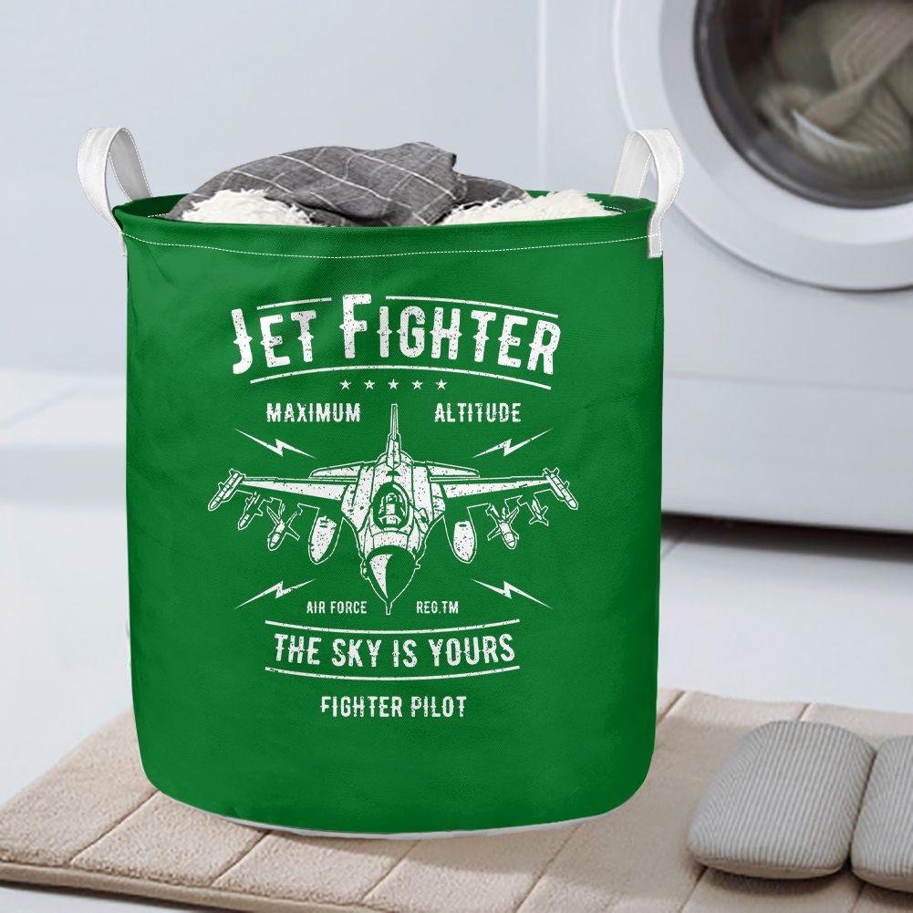 Jet Fighter - The Sky is Yours Designed Laundry Baskets