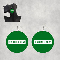 Thumbnail for Cabin Crew Text Designed Wooden Drop Earrings
