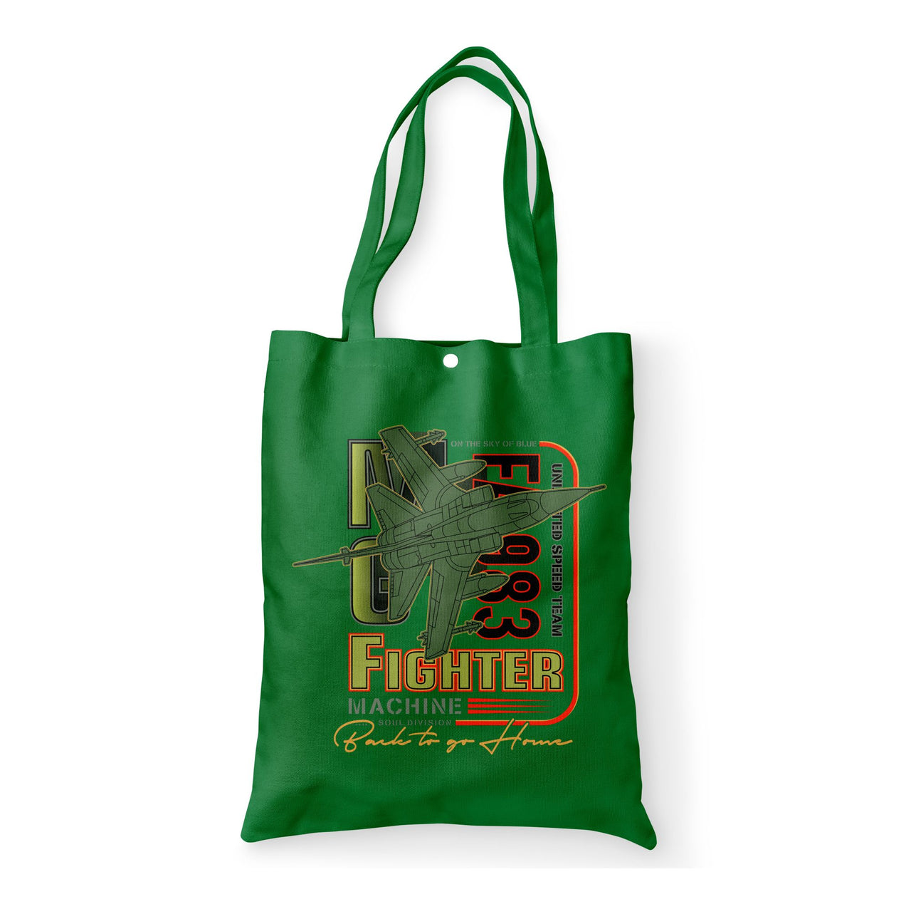 Fighter Machine Designed Tote Bags