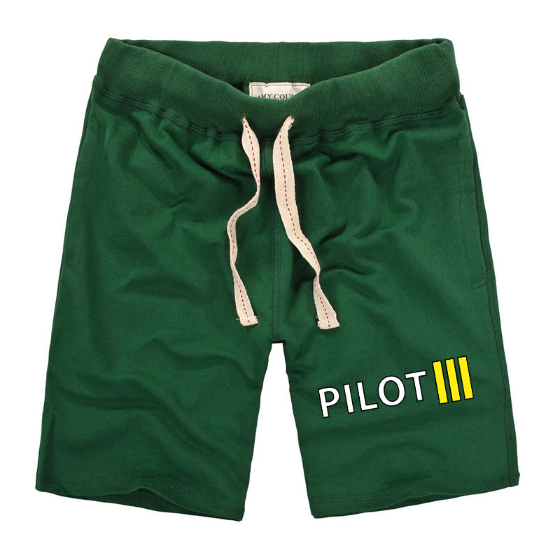 Pilot & Stripes (3 Lines) Designed Cotton Shorts