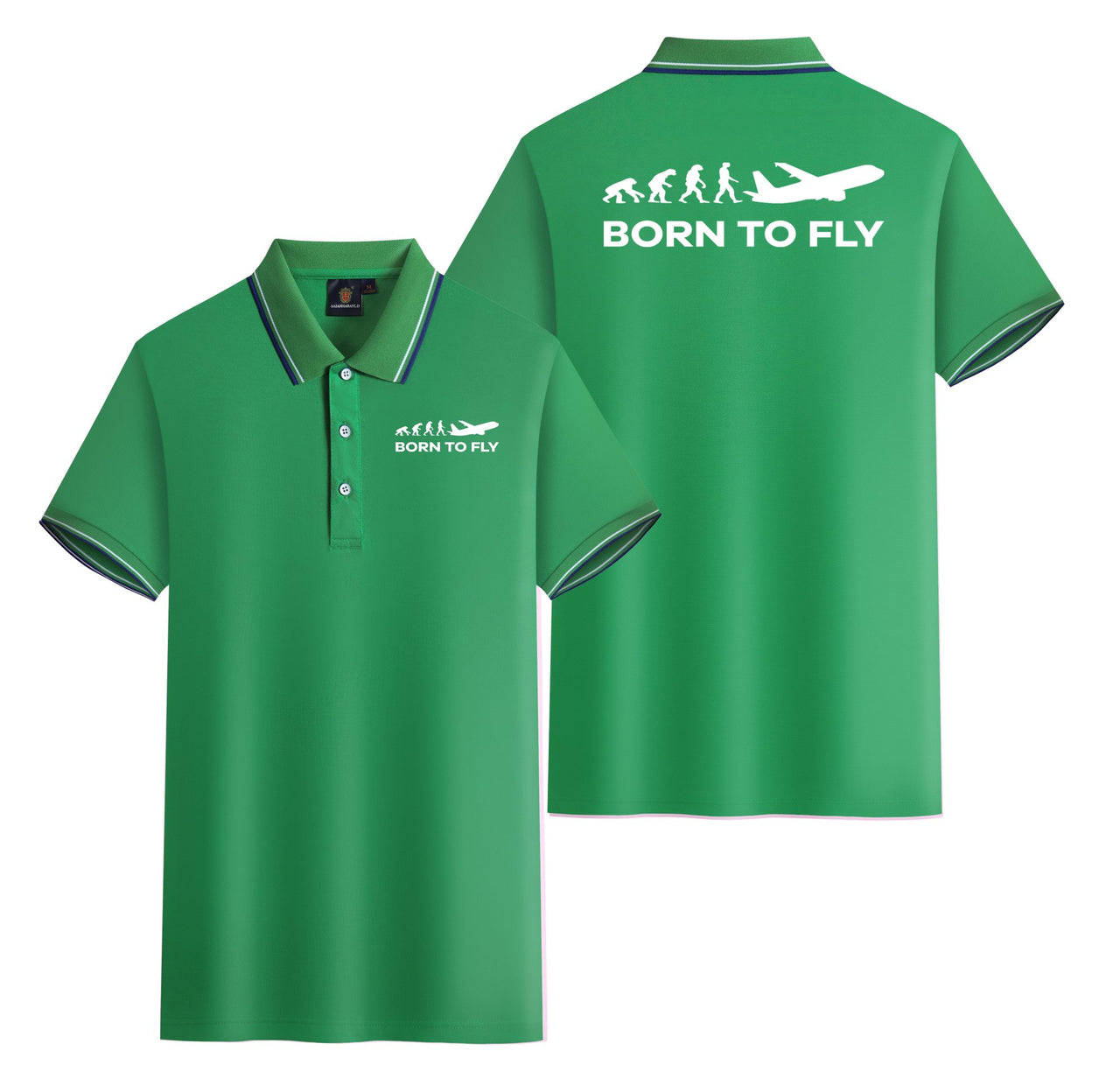 Born To Fly Designed Stylish Polo T-Shirts (Double-Side)