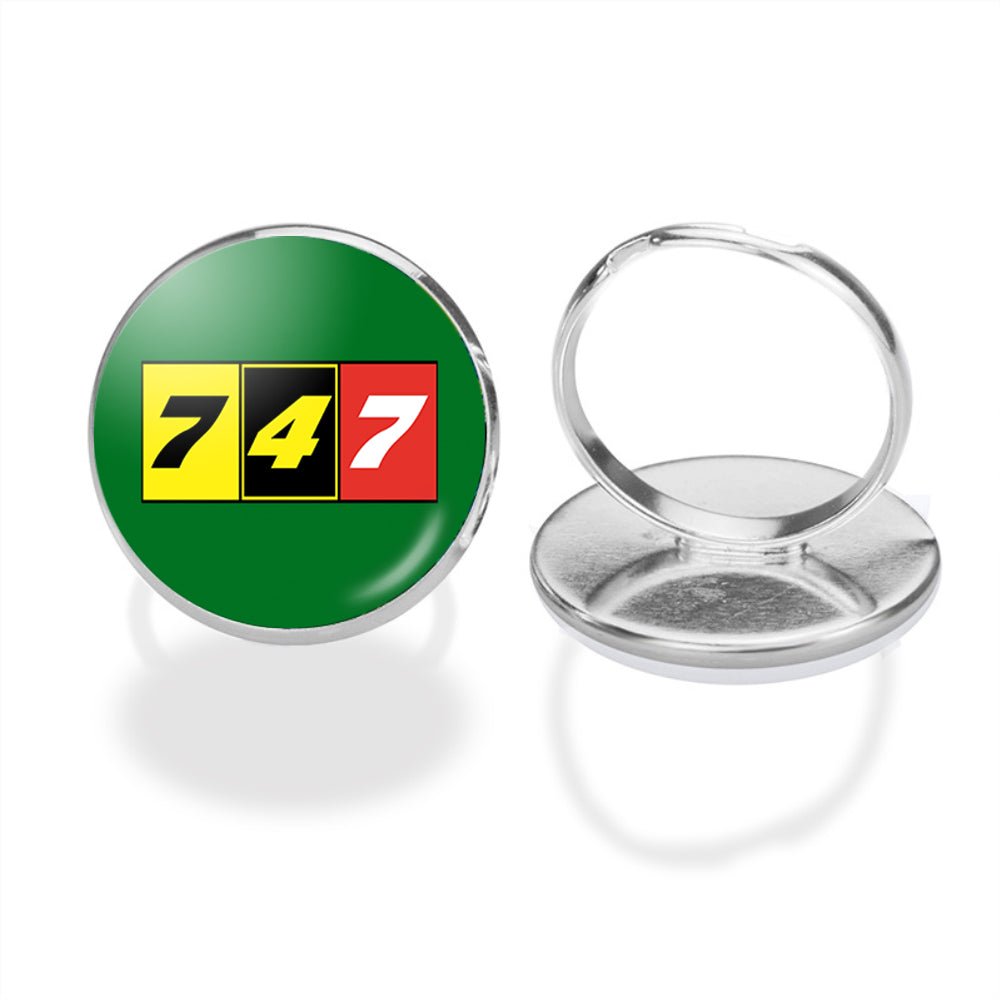 Flat Colourful 747 Designed Rings