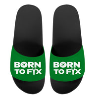Thumbnail for Born To Fix Airplanes Designed Sport Slippers