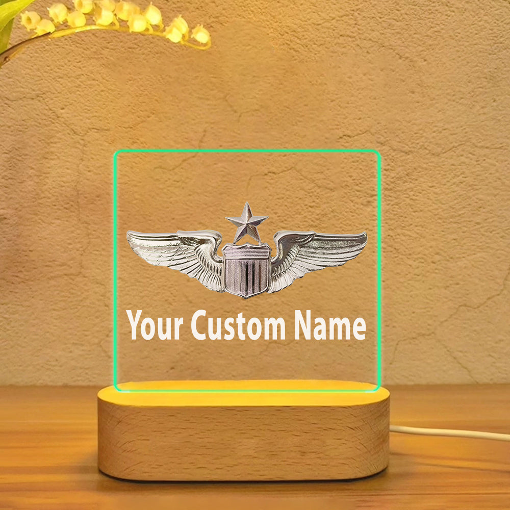 Custom Name (US Air Force & Star) Designed Night Lamp