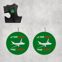 Thumbnail for Let Your Dreams Take Flight Designed Wooden Drop Earrings