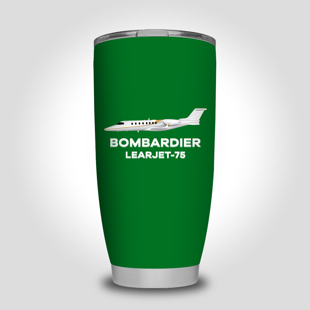 The Bombardier Learjet 75 Designed Tumbler Travel Mugs