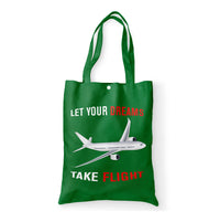Thumbnail for Let Your Dreams Take Flight Designed Tote Bags