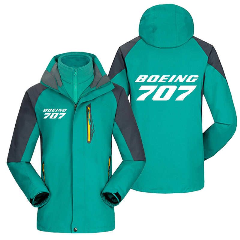 Boeing 707 & Text Designed Thick Skiing Jackets